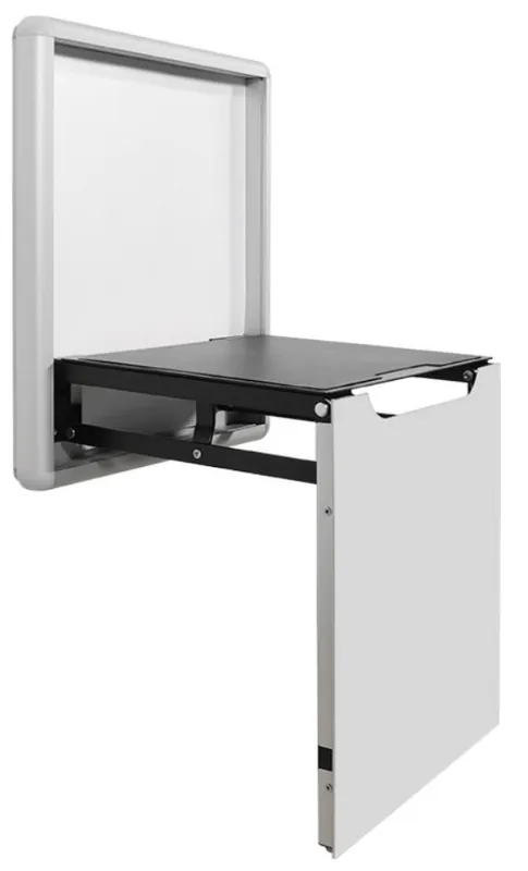 Catalogue image: wall-mounted fold-out seat in the open position