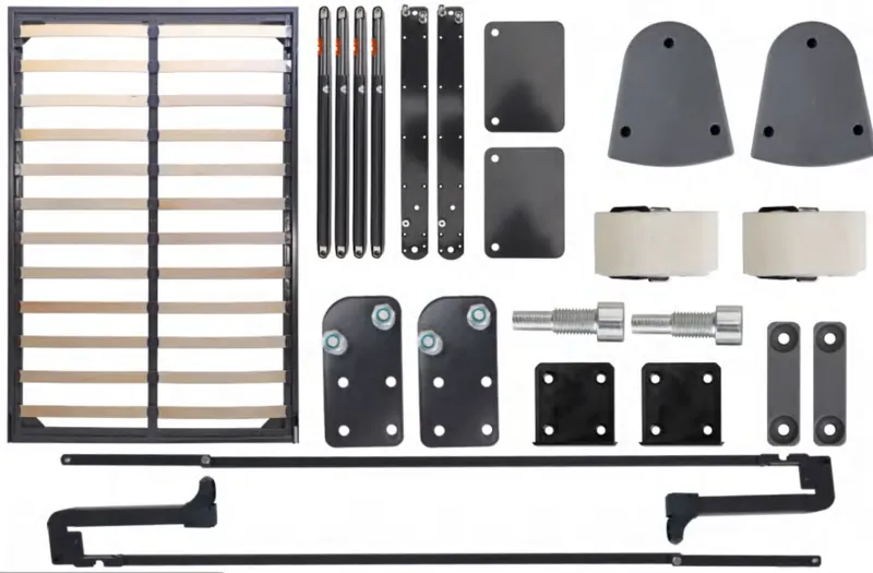 Catalogue image: wall-bed mechanism parts kit with slatted bed frame