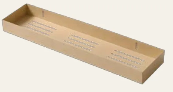 Catalogue image: beige perforated storage tray