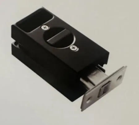 Catalogue image: compact keyed sliding door lock in black