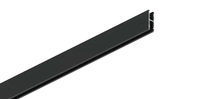 Catalogue image: black double-sided magnetic track profile, end view and length