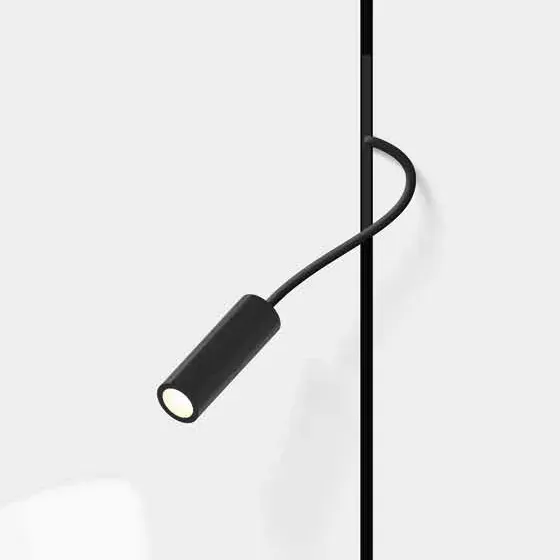 Catalogue image: slim reading light on a flexible neck, fitted on a magnetic track