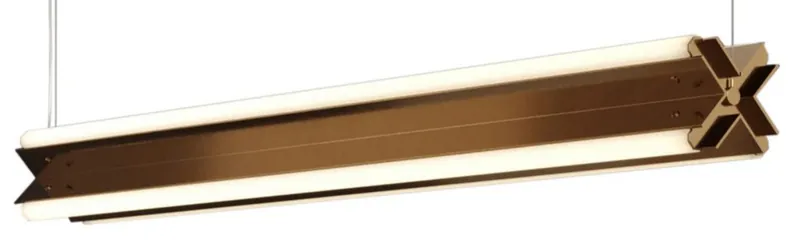 Catalogue image: cross-profile linear LED pendant in bronze finish