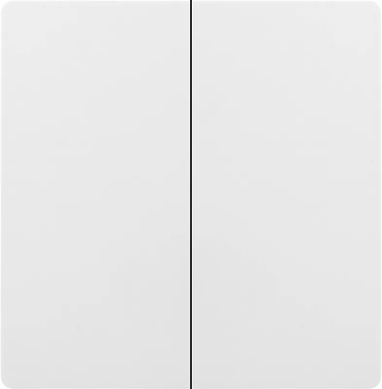 Catalogue image: white soft-touch switch plate, 2 gang