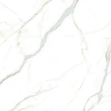 Catalogue image: close view of the calacatta warm sintered stone surface