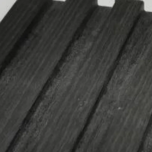 Catalogue image: black wood-effect wall panel with low ribs