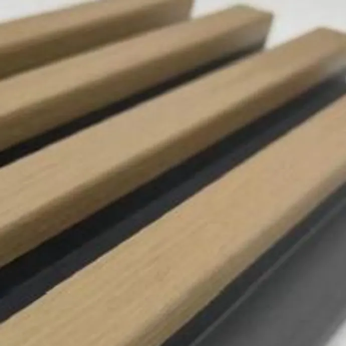 Catalogue image: oak-effect square ribs on a dark grey base