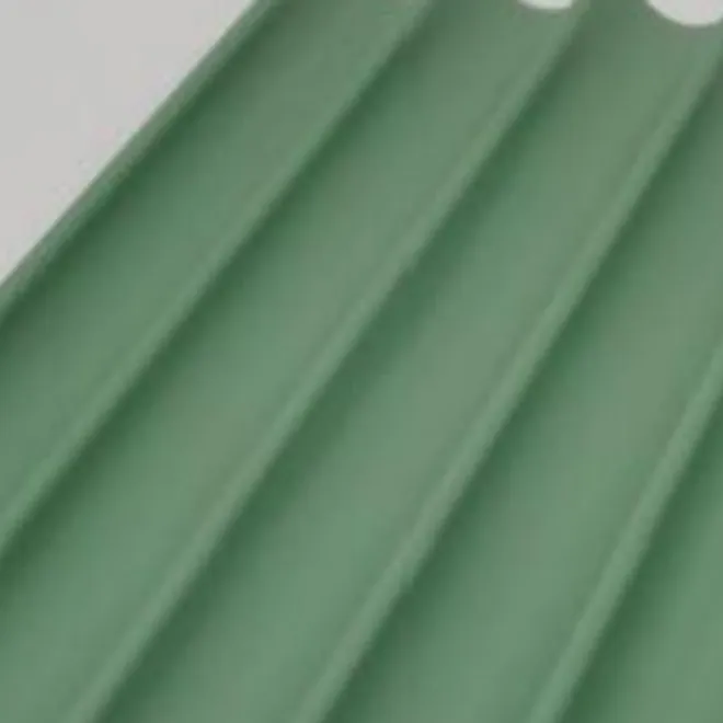 Catalogue image: green wall panel with a wave profile