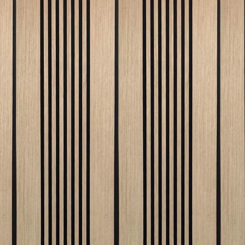 Catalogue image: oak acoustic panel with wide and narrow slats