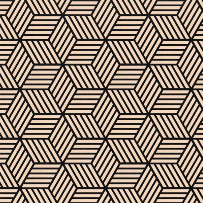 Catalogue image: cube-look hexagon acoustic tiles with slats