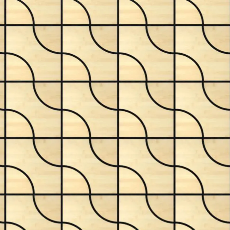 Catalogue image: acoustic tiles with quarter-circle arcs