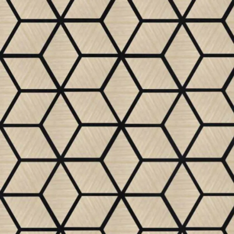 Catalogue image: acoustic tiles in a diamond cube pattern