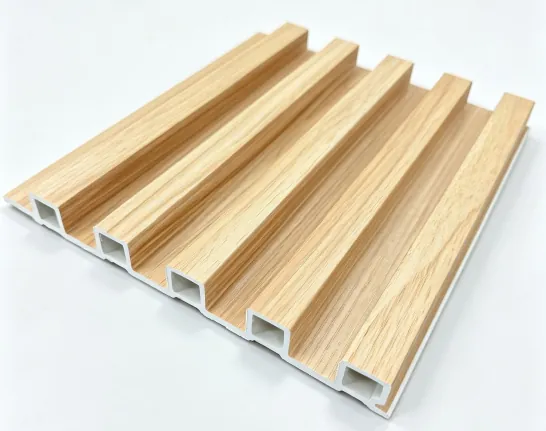 Catalogue image: wood-effect five-groove fluted wall panel