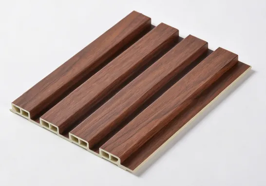 Catalogue image: wood-effect four-groove fluted wall panel