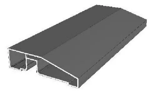 Catalogue image: dark aluminium handrail with inclined top